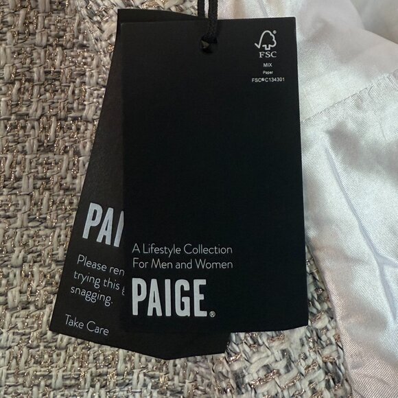 Paige 💋 Tweed Molly Mini Skirt \\ Ecru/Gold // Size 4 - Picture 14 of 16